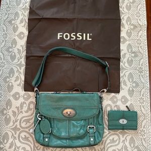 Fossil Shoulder Bag and Wallet - Green